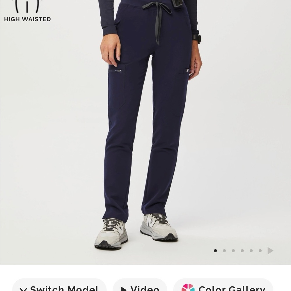 Figs high yola skinny scrub navy medium